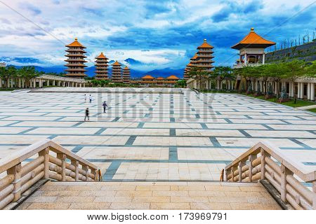 View of Foguangshan landscape and Buddha memorial area