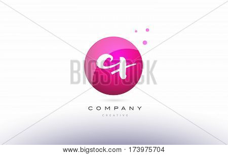 Cx C X  Sphere Pink 3D Hand Written Alphabet Letter Logo