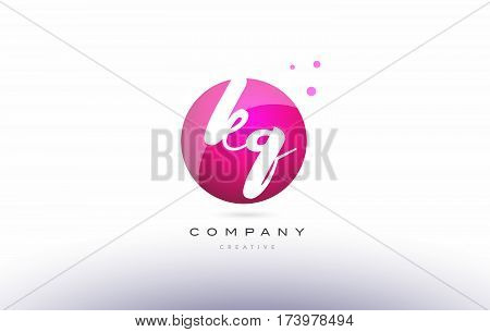 Kq K Q  Sphere Pink 3D Hand Written Alphabet Letter Logo