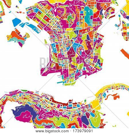 Hong Kong Colorful Map