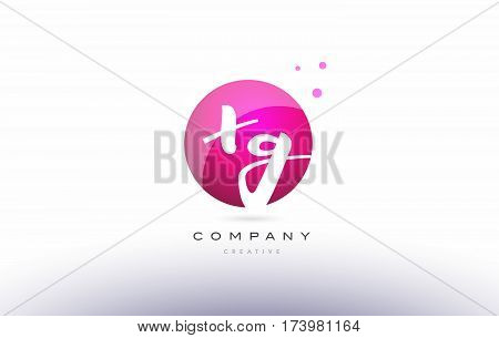 Xg X G  Sphere Pink 3D Hand Written Alphabet Letter Logo