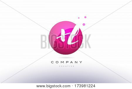 Xl X L  Sphere Pink 3D Hand Written Alphabet Letter Logo