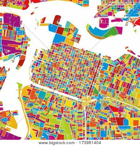 Sacramento, California, Colorful Vector Map