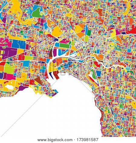 Melbourne Colorful Vector Map