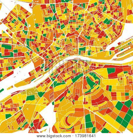 Frankfurt Colorful Vector Map