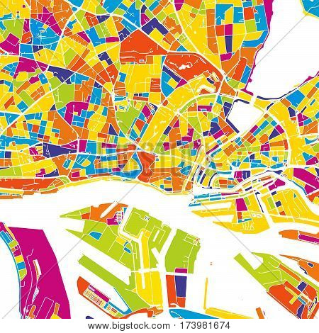 Hamburg Colorful Vector Map