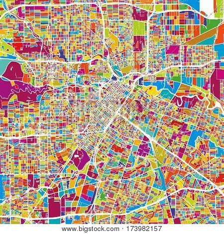 Houston Colorful Vector Map