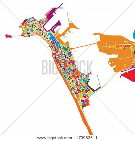 Cádiz Colorful Vector Map