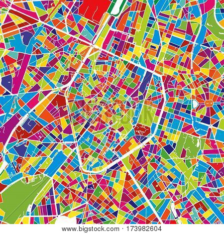 Brussels Colorful Vector Map