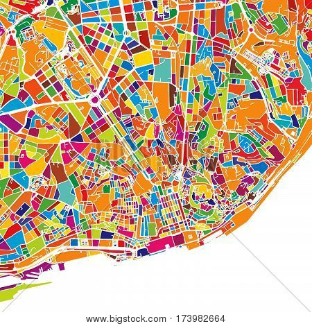 Lisbon Colorful Vector Map