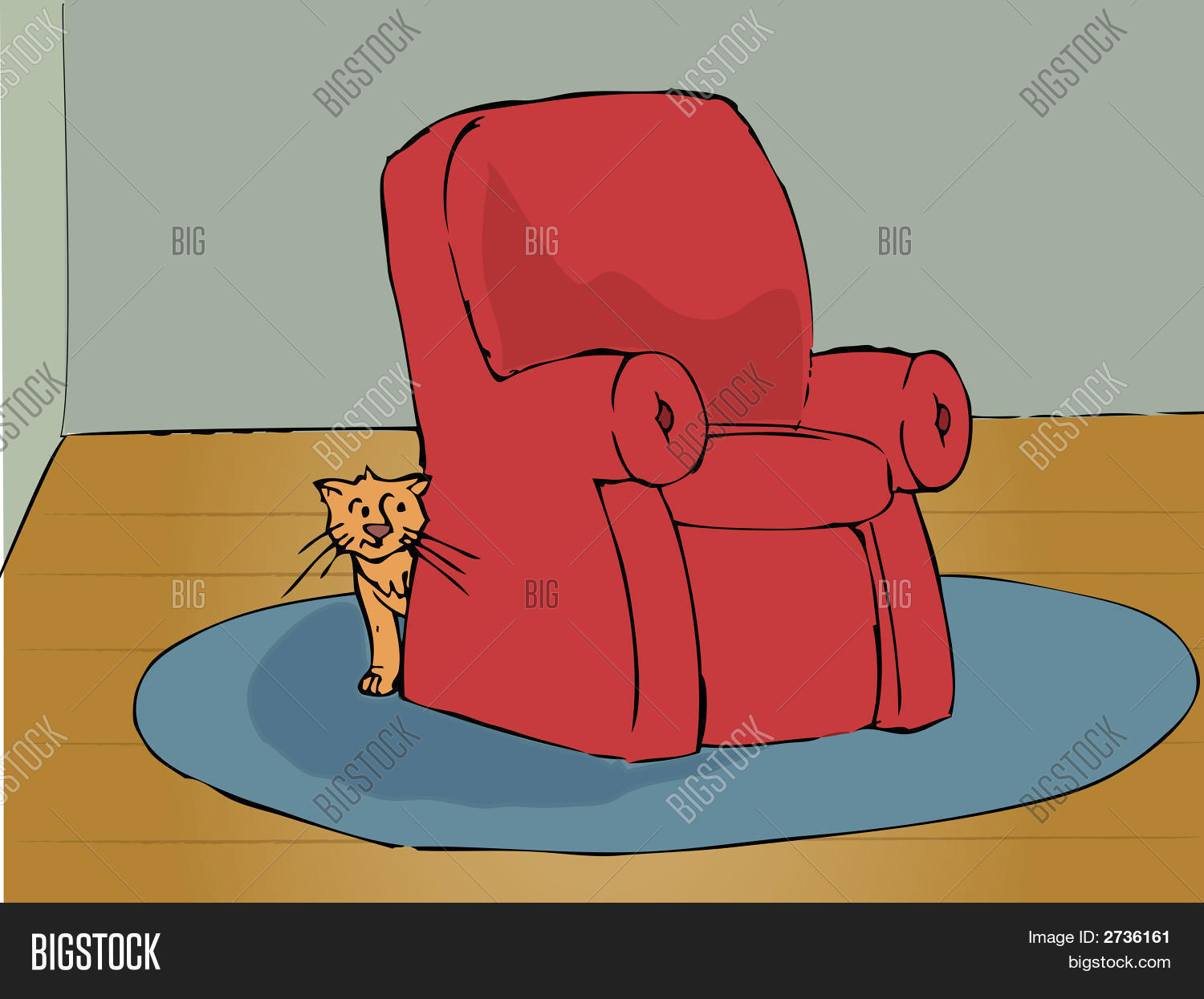 Cat Peaking Behind Sofa Vector & Photo Bigstock