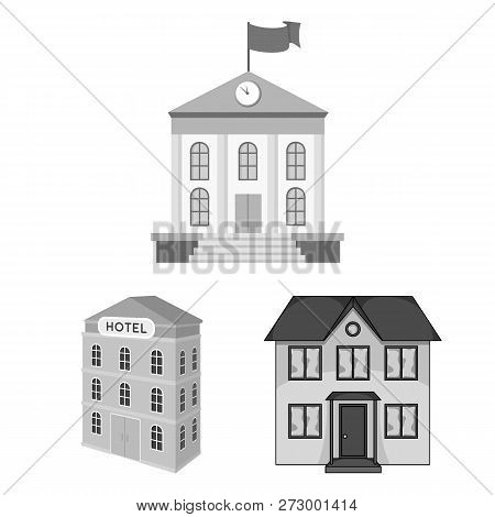 Vector Illustration Of Building And City Sign. Set Of Building And Business Stock Vector Illustratio
