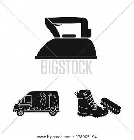 Vector Illustration Of Laundry And Clean Sign. Set Of Laundry And Clothes Stock Vector Illustration.