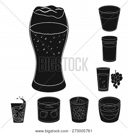Isolated Object Of Glass  And Transparent  Sign. Set Of Glass  And Empty  Vector Icon For Stock.