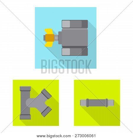 Vector Illustration Of Pipe And Tube Logo. Collection Of Pipe And Pipeline Vector Icon For Stock.
