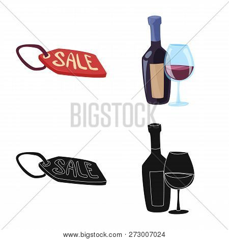 Vector Illustration Of Food And Drink Sign. Set Of Food And Store Stock Symbol For Web.