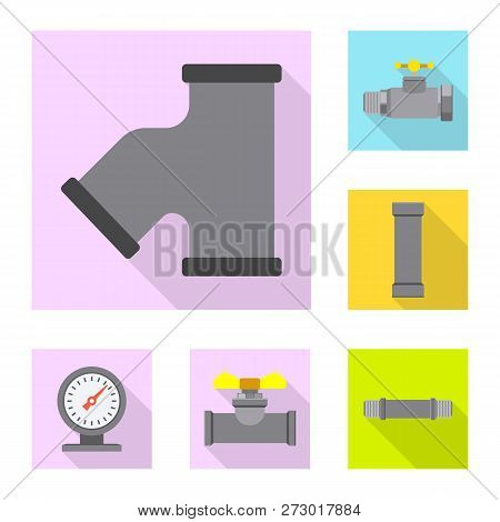 Vector Design Of Pipe And Tube Symbol. Set Of Pipe And Pipeline Stock Symbol For Web.