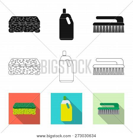 Vector Design Of Cleaning And Service Icon. Set Of Cleaning And Household Vector Icon For Stock.