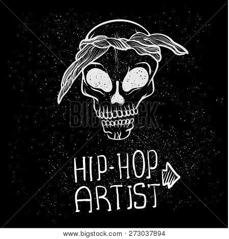 Urban Street Hip Hop Gangsta Rapper, Skull In Bandana
