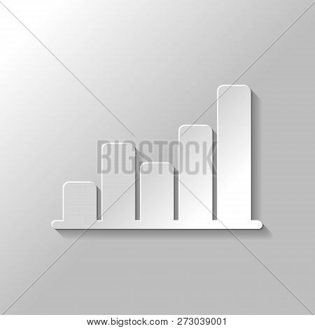 Finance Grapgic, Grow. Paper Style With Shadow On Gray Background