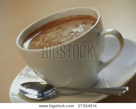 ホット コーヒーの素晴らしいカップのクローズ アップ