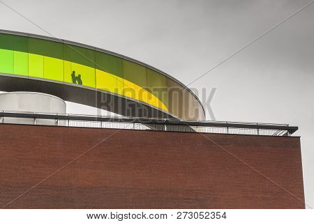 Aarhus, Denmark - May 9, 2017: Modern Art Museum Cloudy Day On May 9, 2017 In Aarhus, Denmark.