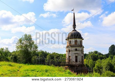 Bell Tower In Cathedral Of The Ascension Of The Lord. Spaso-sumorin Monastery. Totma. Vologda Region