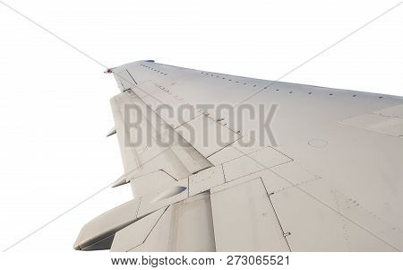 Isolated Jet Wing Plane During Flight, Left Wing View
