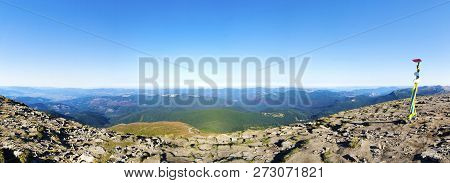 Great Panoramic View Of Ukraine Carpathian Mountains