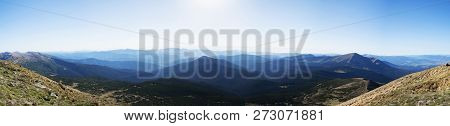 Great Panoramic View Of Ukraine Carpathian Mountains