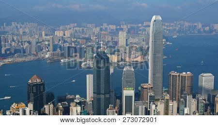 Victoria peak, Hong Kong 09 November 2018:- Hong Kong city 