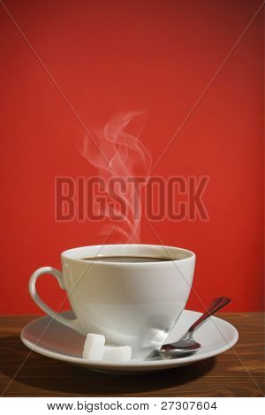 close up of eine wunderbare Tasse heißen Kaffee