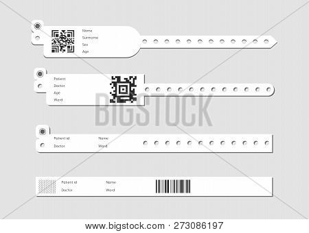 Hospital Wristband Bracelet Set . Medical Patient Id Wristlet