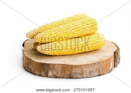 Fresh  Sweet Corn Isolated On White Background