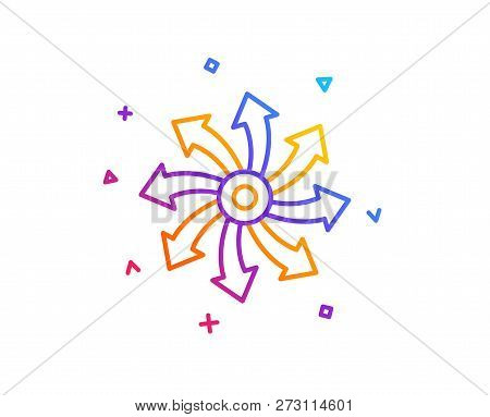 Versatile Line Icon. Multifunction Sign. Gradient Line Button. Versatile Icon Design. Colorful Geome
