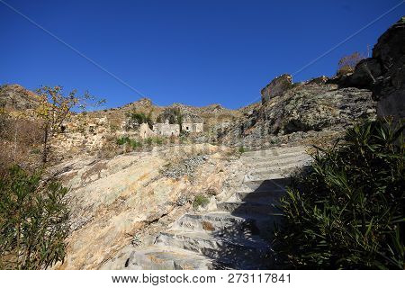 A Village On The Mountain Slope In Bodrum, Turkey