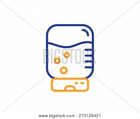 Water Cooler Bottle Line Icon. Still Aqua Drink Sign. Liquid Symbol. Colorful Outline Concept. Blue 