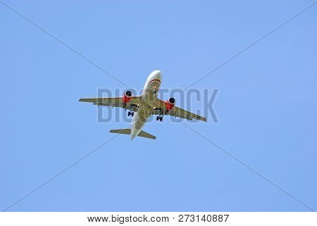 Russia, Moscow - July, 2017: Airbus A319-111 (on-board Number Vp-bdz) Of Vim-avia Airline Against A 