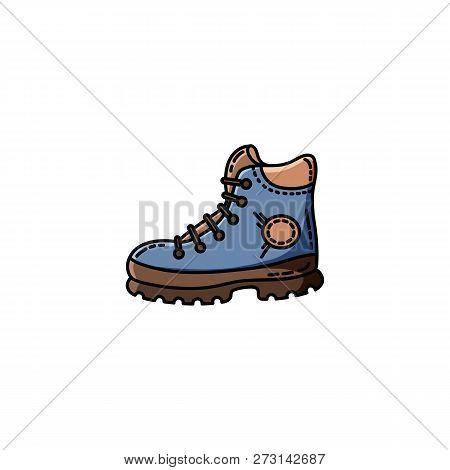 Hiking Boot Flat Vector Icon For Web