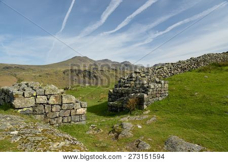 The Scafell Pike Range Of Hills Seen From The Hard Knott Fort In The English Lake District
