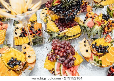 Luxury Wedding Catering.  Delicious Candy Bar At Wedding Recepti