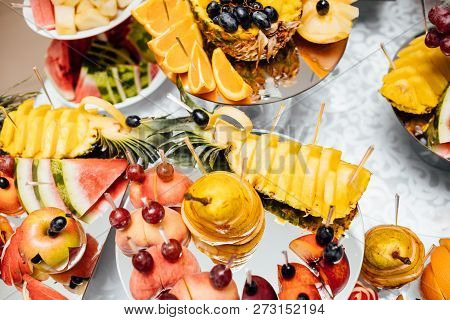Luxury Wedding Catering.  Delicious Candy Bar At Wedding Recepti