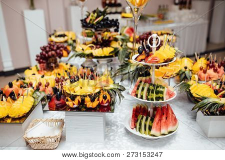 Luxury Wedding Catering.  Delicious Candy Bar At Wedding Recepti