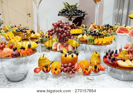 Luxury Wedding Catering.  Delicious Candy Bar At Wedding Recepti