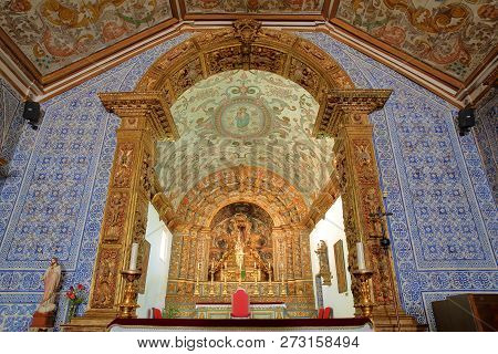 Vila Do Bispo, Portugal - November 12, 2018: The Interior Of The Church (igreja Matriz) Of Vila Do B