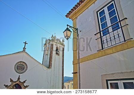 Matriz Church With Colorful Facades In The Foreground, Monchique, Algarve, Portugal