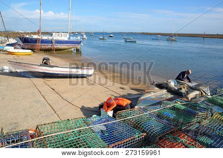 Santa Luzia, Portugal - November 19, 2018: The Fishing Harbor Of Santa Luzia, Located Near Tavira, W