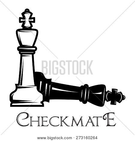Vector Monochrome Pattern On Chess Theme With Chess And Checkmate.