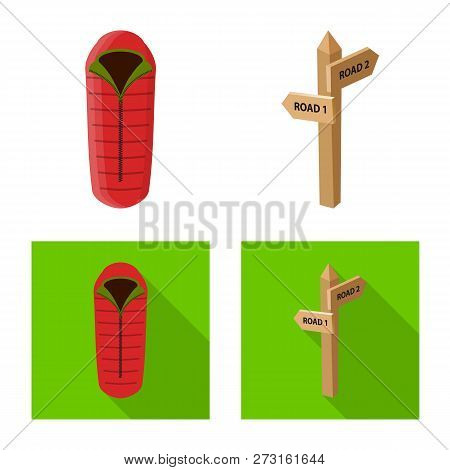Vector Illustration Of Mountaineering And Peak Logo. Set Of Mountaineering And Camp Vector Icon For 