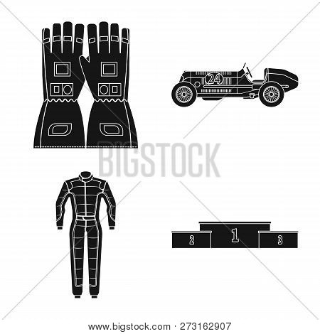 Vector Illustration Of Car And Rally Icon. Set Of Car And Race Vector Icon For Stock.